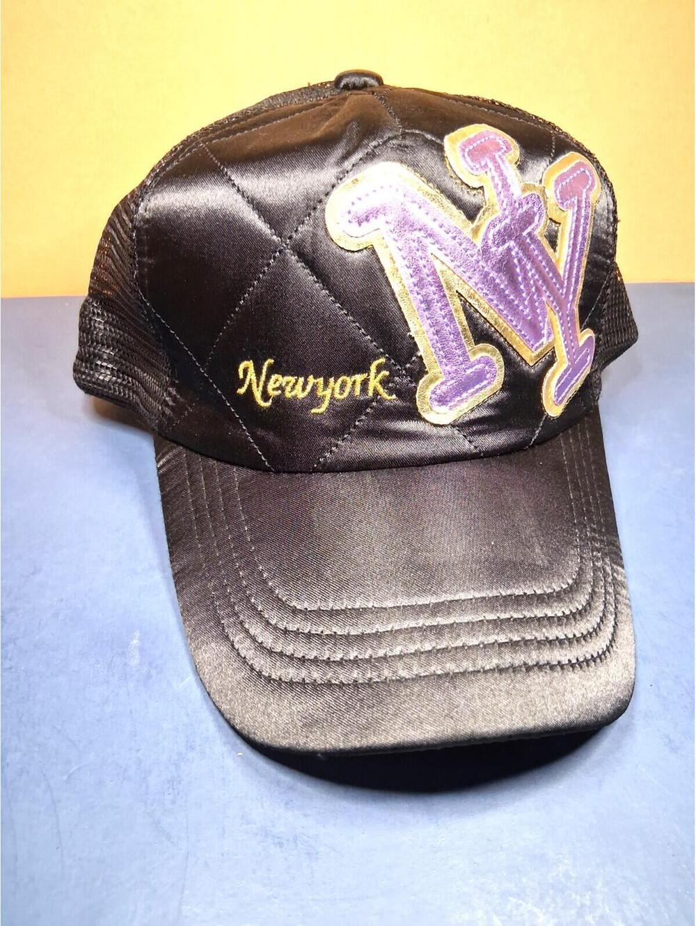 NEW YORK Women's Black w/Gold and Pink, Adjustable Snapback Mesh Trucker Hat/Cap